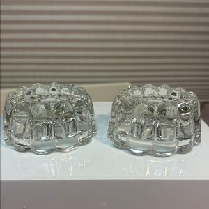 Princess House reversible Crystal Candle Holders in the “ Hightlights “ pattern